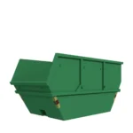 Grön 8m3 Öppen Liftdumpercontainer med tvåsidiga sidor.