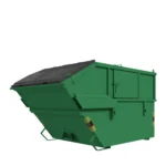 Grön 8m3 Kombicontainer med svart lock och lås.