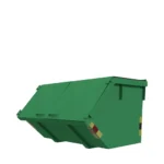 Grön Täckt 3m3 BM-Container med dubbla luckor.