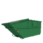 12m3 Baktömmarcontainer med topphängd Plastlucka, färg grön.