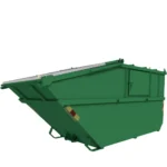 10m3 Baktömmarcontainer med topphängd Aluminiumlucka, grön färg.