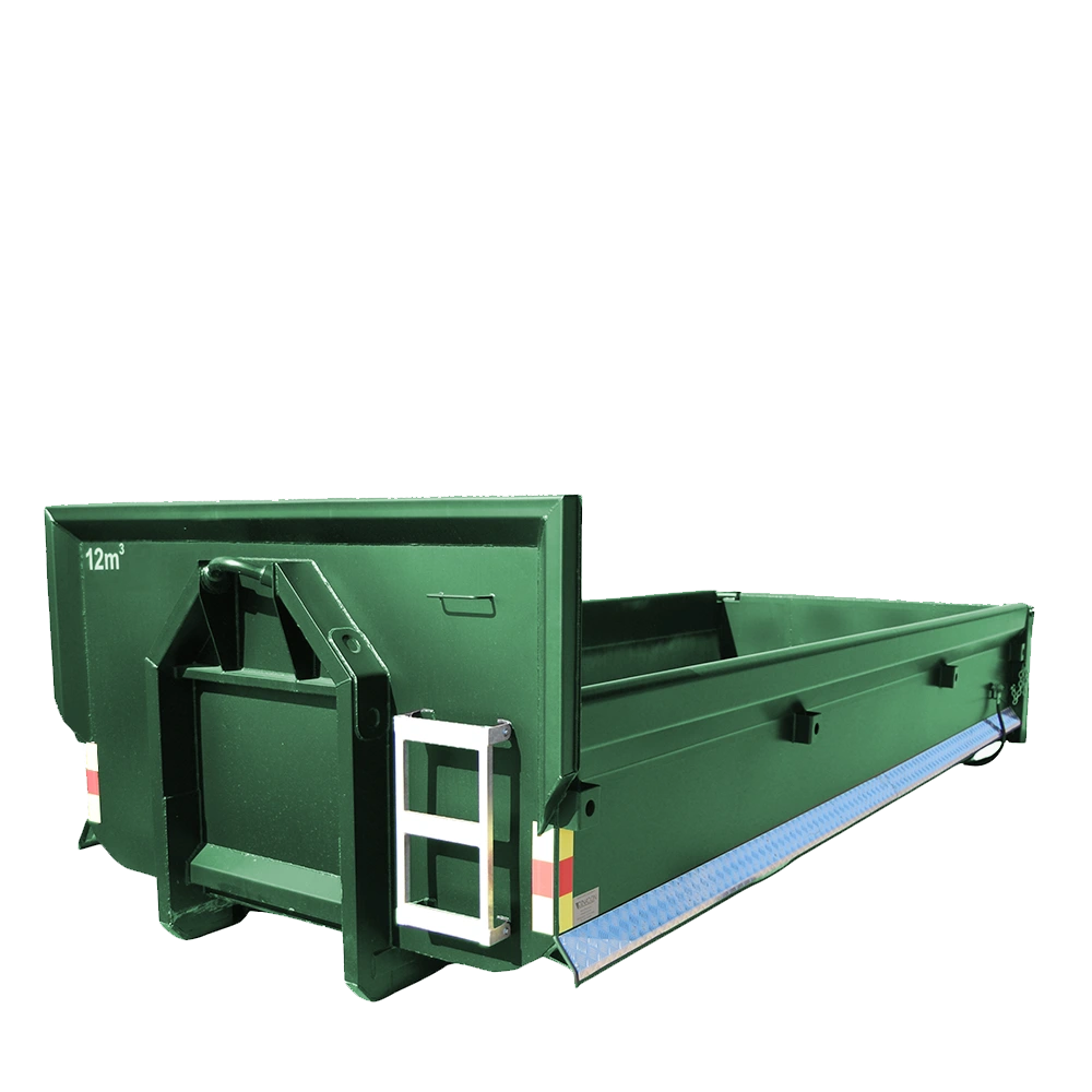Grön 12m³ Schaktflak med öppning och bärhandtag.
